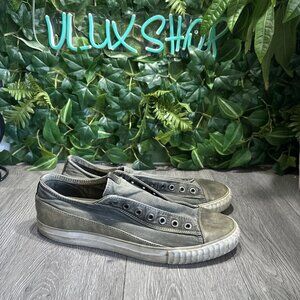 John Varvatos Slip On Laceless Sneaker- Burnished Drill 10.5 M